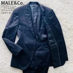 メールアンドコー●極美品●ブリティッシュツイルストレッチスーツ セットアップ L