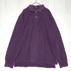 90S ポロ ラルフローレン メンズ トップス ポロシャツ 長袖 サンプル品 紫