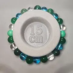天然石ブレスレット 15cm　グリーン系