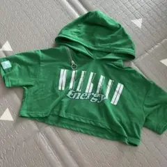 AG フード付きグリーンTシャツ　ANAP