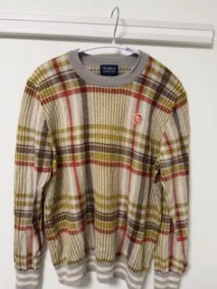 【美品】【中古】PEARLY GATES ゴルフ チェック柄薄手ニットセーター