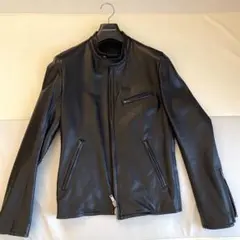 LITHIUM HOMME ブラック レザー ライダースジャケット LAMB LEATHER W-RIDERS JACKET | ラムレザーダブルライダース