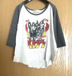 ヴィンテージ KISS ラグランTシャツ グレー ラグランT トップス キス