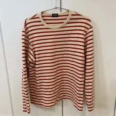 【初期ロゴ】UNIQLO 赤ボーダー長袖Tシャツ