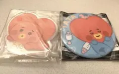 【匿名配送】BT21 TATA スタンド付きアクリルプレート 缶バッジ セット