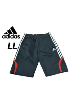 adidas ハーフパンツ 黒/赤 3本ラインLLサイズ