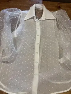 未使用保管品☆ZARAのお袖ふんわりシースルーブラウス