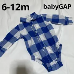 60cm70cm男の子　大きめのギンガムチェック　青色ブルー　重ね着　春夏秋
