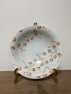 【九谷焼】手描き さくらんぼ柄　ボウル モダン 伝統工芸