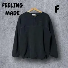 463★【FEELING MADE】　フリース　ハーフジップ　黒　秋冬　軽量　F