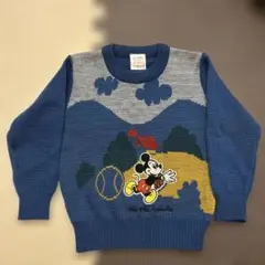 レア 日本製 ディズニー ミッキー デザインニット 100