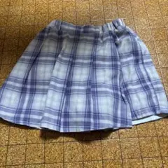紫のチェック柄 キュロットスカート