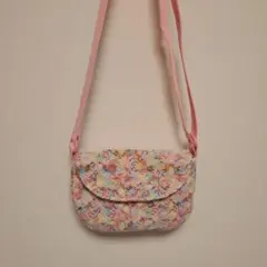 ハンドメイド　ショルダーバッグ　ポシェット　ピンク　手作り