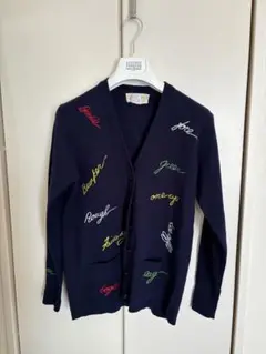 vintage ニット　カーディガン　ネイビー