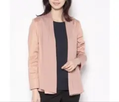 【美品】Leilian (Women) レリアン ノーカラージャケット オレンジ