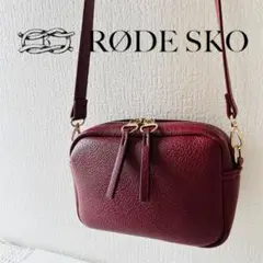【美品】RODESKO /ロデスコ　プレーンショルダーバッグ レッド 人気✨のサムネイル