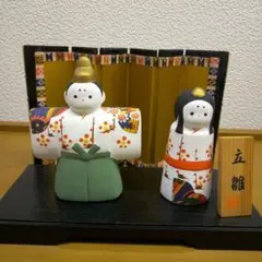 立雛　昭峰作　陶器　雛人形セット 伝統的な和風デザイン