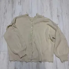 アプレジュールミニョン ダメージ カーディガン ニット