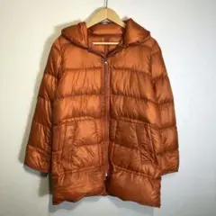 【即購入OK】フード付き オレンジ ダウンコート