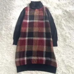 BLUE LABEL CRESTBRIDGE チェックニットワンピース