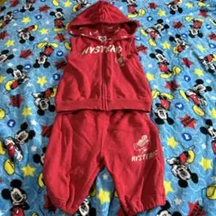 HYSTERIC 赤色 フード付き　セットアップ　90