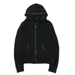 スタッズ付き 黒 フードパーカー y2k archive