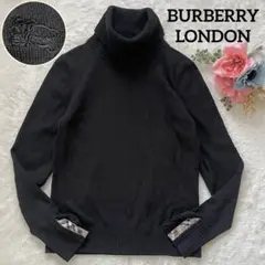 人気✨バーバリーロンドン　タートルニット　ノバチェック　ホース刺繍　M 三陽商会