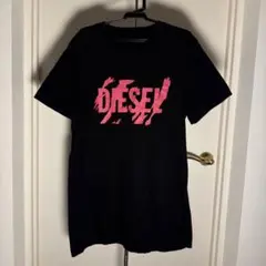 DIESEL ブラック Tシャツ レッドロゴ