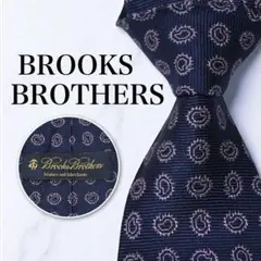 【極美品】Brooks Brothers ネクタイ ダークネイビー ペイズリー