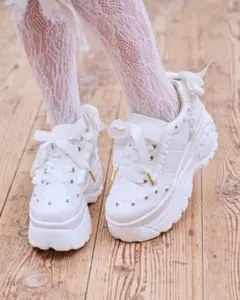 LIZ LISA フロントビジュー厚底スニーカー ホワイト Mサイズ リズリサ