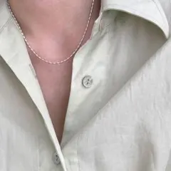 【美品】メタルチェーン ステンレス ネックレス シルバー 金属アレルギー