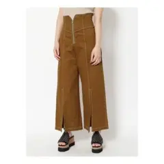 【美品】MURUA センタージップスリットパンツ ブラウン ハイウエスト