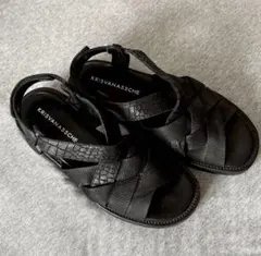 名作 KRISVANASSCHE レザーサンダル ブラック 40 トング BRAND X｜レザーワラチサンダル“Fisherman” グルカサンダル
