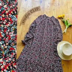 スタディオクリップ＊前後着OK◎花柄 3way長袖ロングワンピース