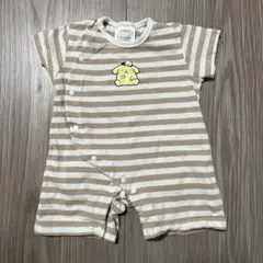 70サイズ　フタフタ　ポムポムプリン　ボーダー　ロンパース