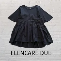 ELENCARE DUEギャザー ブラウス 黒 女っぽ フェミニン 夏服のサムネイル