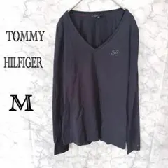 トミーヒルフィガー Vネック ロンT M ネイビー長袖Tシャツ M ネイビー ト
