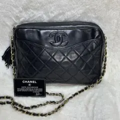 シャネルCHANEL マトラッセフリンジチェーンショルダーラムスキン