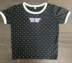 ドット柄 水玉 半袖Tシャツ 黒 白 女の子 130cmのサムネイル