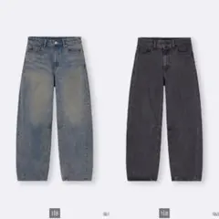 GUバレルレックジーンズ ダークグレー ブルー セット売り
