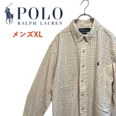 T3319★希少サイズ★ラルフローレン*コットン100％*長袖シャツ*メンズXL
