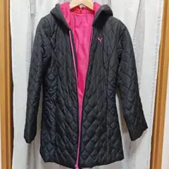 Puma キルティングジャケット M ブラック/ピンク
