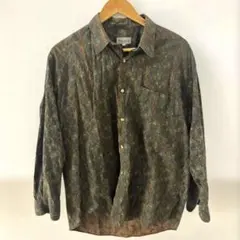 90s 総柄シャツ 長袖 レトロ 幾何学 アート柄 古着 ビンテージ