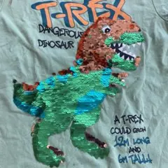 H&M 恐竜半袖Tシャツ　スパンコール