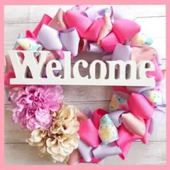 リボン クリスマス　ギフト ウェルカム スペース ボード フラワ 玄関 リース