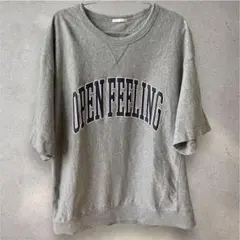 ジーユー GU 半袖 スウェット Tシャツ グレー M ユニセックス ロゴT