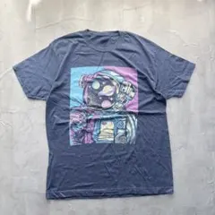SUNDAY US古着 宇宙飛行士 ビックグラフィックTシャツ ブルー L