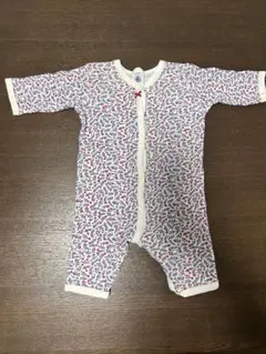 【プチバトー】花柄ロンパース 3m/60cm