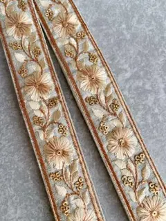 【大人気シリーズ♡⃛アイスグレーver.】ショルダーストラップ♡インド刺繍リボン♡