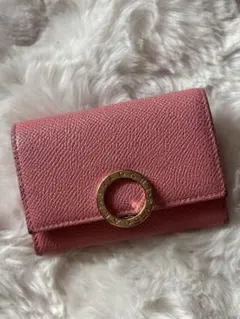 BVLGARI （コインケース ）グレインレザー ピンク ロゴ金具